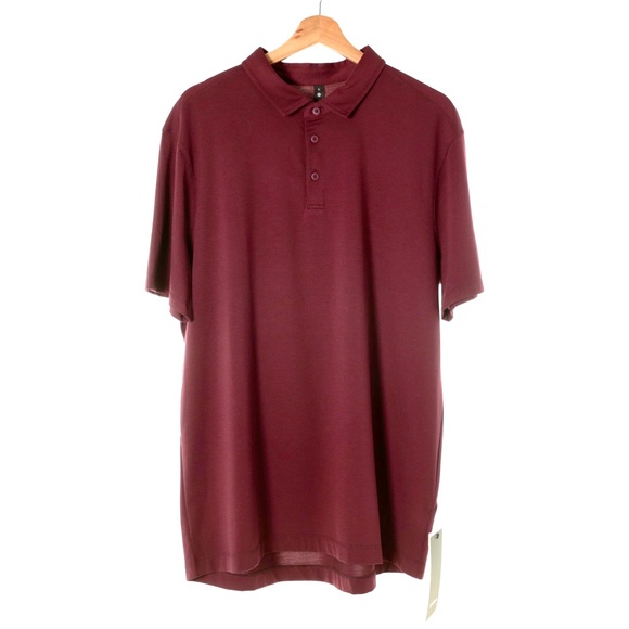 NWT Lululemon Evolution Short Sleeve Polo Shirt Maroon Mens XL Athleisure Golf - Picture 1 of 5